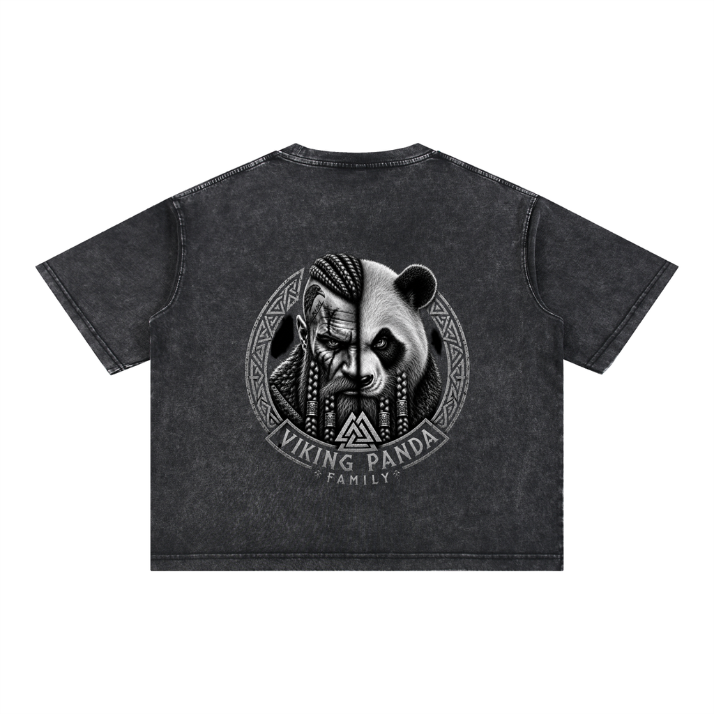 Viking Family. Mineral Wash Boxy Cotton T-Shirt