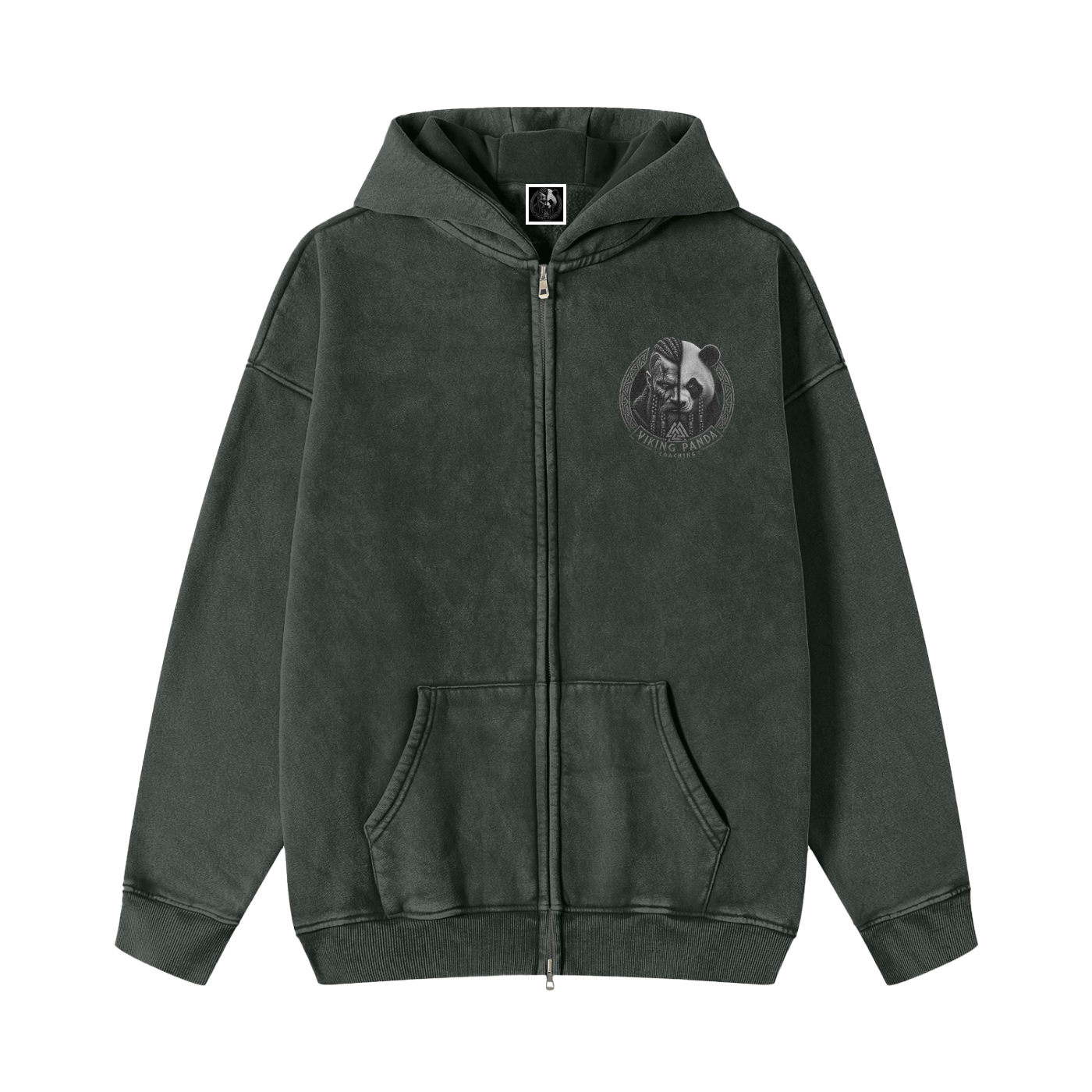 VikingFamily/Snow Washed Zip Fleece Hoodie