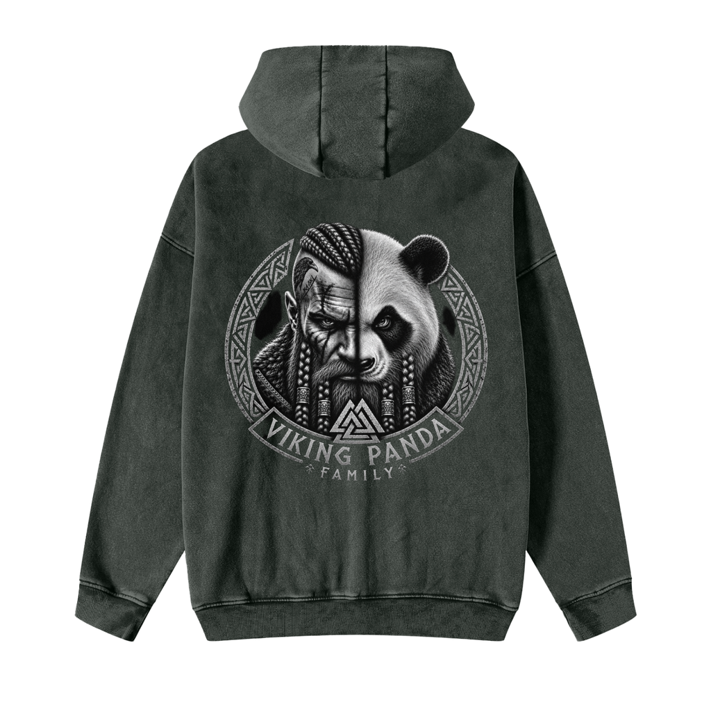 VikingFamily/Snow Washed Zip Fleece Hoodie