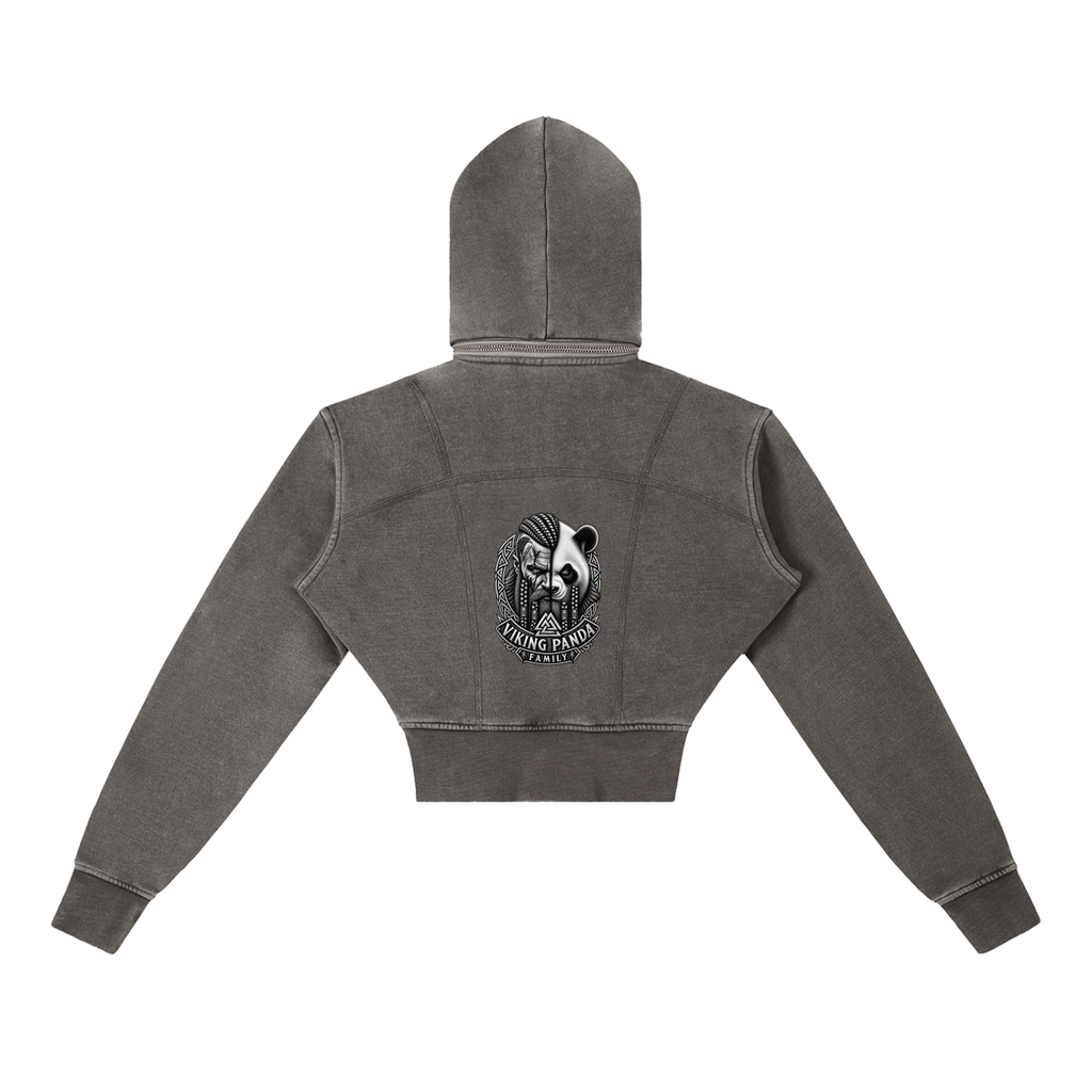 Womans Cropped Fleece Hoodie