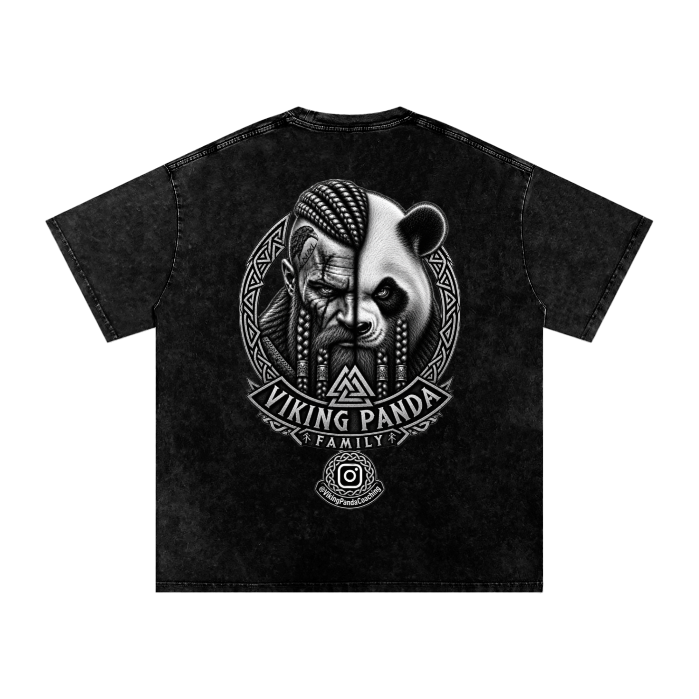 Panda Family Supporter. Snow Washed Oversized Cotton T-Shirt