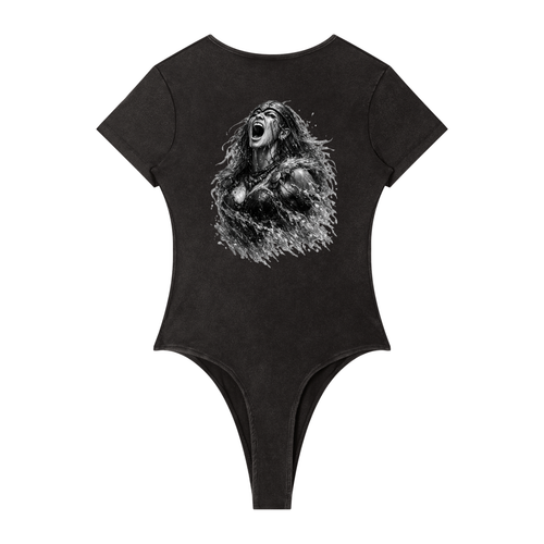 Crying Maiden. Women's Mineral Wash Crewneck Bodysuit
